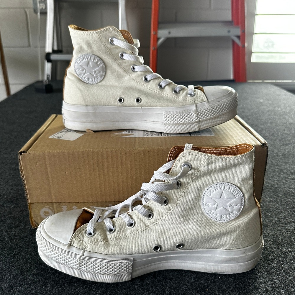 Converse Chuck Taylor All Star Platform High Top Cream Tan 171209C Womens 9